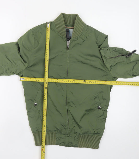 Mens UK Size S Alpha Industries Green Bomber Jacket