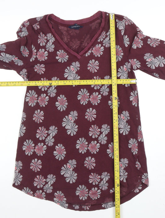 Womens UK Size S Lands' End Red Tunic T-Shirt