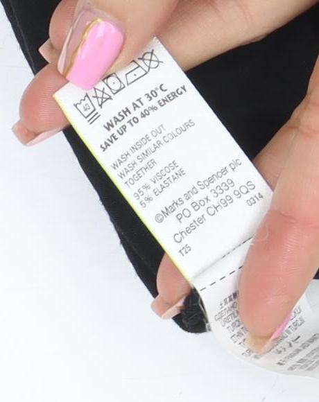 Marks and Spencer Women Black Size 16 Jersey A-Line Dress
