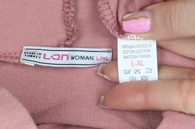 Womens UK Size L LDR Woman Pink Pullover Hoodie