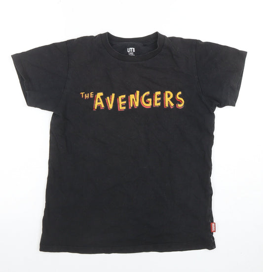 Uniqlo Kids Marvel Avengers Black Short Sleeve T-Shirt 11-12 Years
