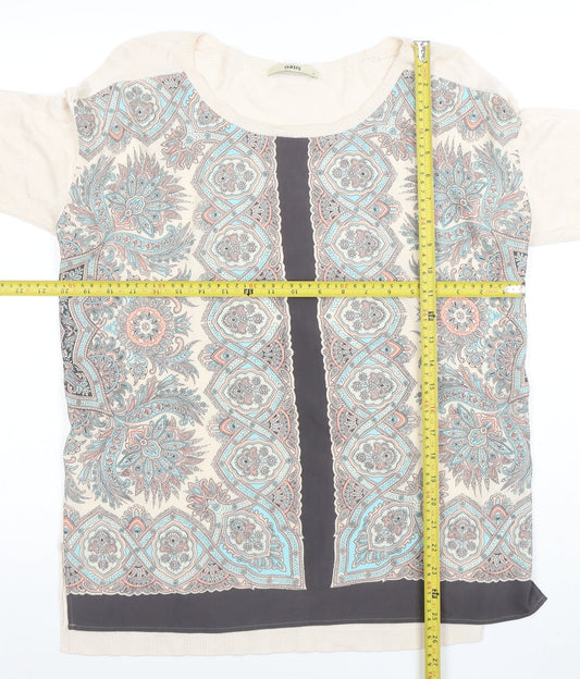 Womens UK Size M Oasis Beige Tunic Blouse