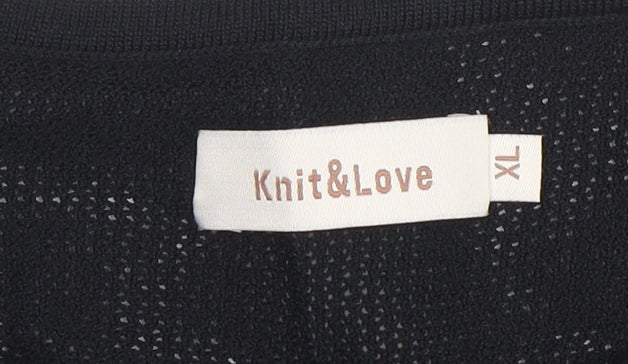 Knit & Love Womens Black XL Sleeveless Knit Tank Top