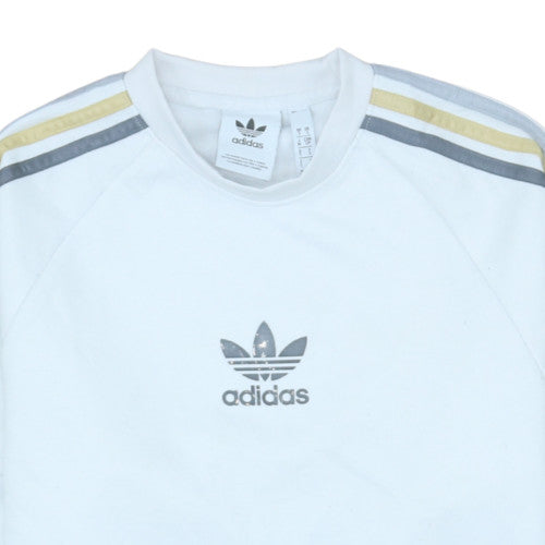 Mens UK Size S adidas White Pullover Sweatshirt
