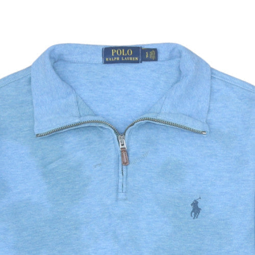 Mens UK Size S Ralph Lauren Blue 1/2 Zip Sweatshirt