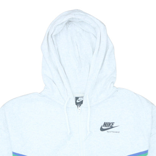 Womens UK Size M Nike White Full Zip Hoodie