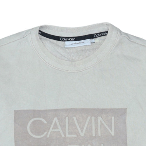Mens UK Size M Calvin Klein Beige Pullover Sweatshirt
