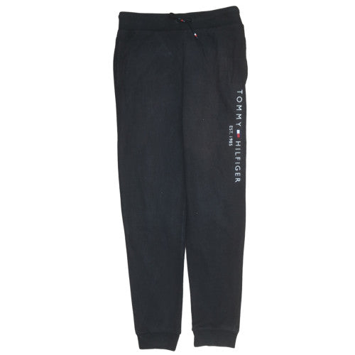 Additional front view of Tommy Hilfiger women’s black cotton jogger sweatpants, size UK 14