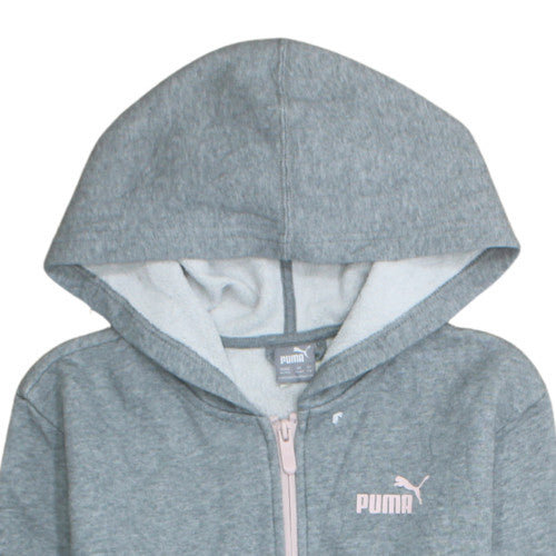 Girls UK Size 15-16 Years PUMA Grey Full Zip Hoodie