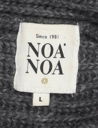Womens UK Size L Noa Noa Grey Cardigan Jumper