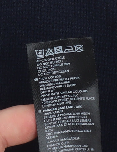 Mens UK Size M Maine New England Blue Pullover Jumper