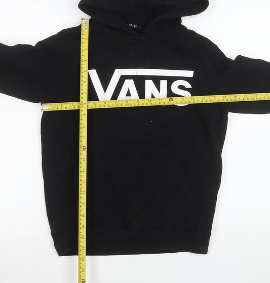 Vans Boys Black Pullover Hoodie Medium Graphic Print Fleece Skate Sweatshirt