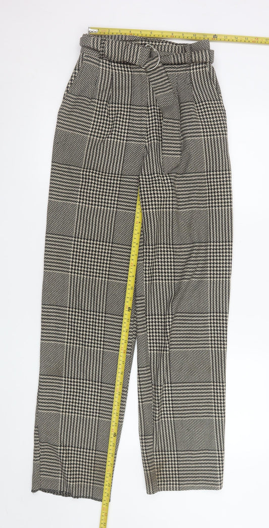 Womens UK Size XS Light Before Dark Regular Fit Paperbag Black Trousers