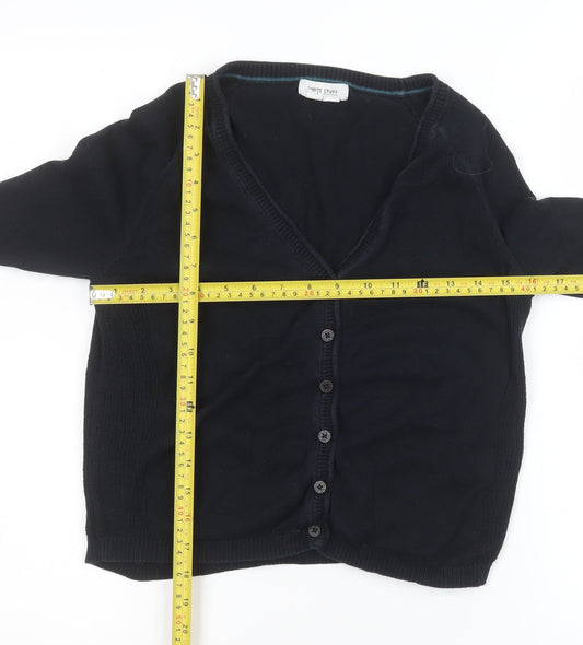 White Stuff Womens Black UK 8 V-Neck Button Cardigan 100% Cotton