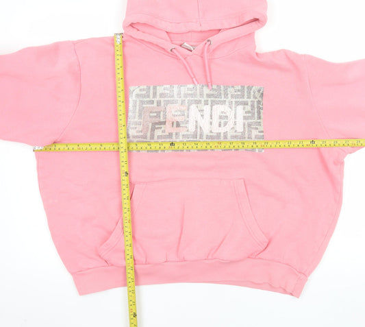 Womens UK Size M Light & Shade Pink Pullover Hoodie