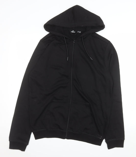 Crivit Men's Black M Full Zip Hooded Jacket with Pockets