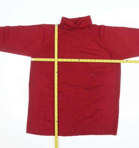 Marks and Spencer Womens Red Roll Neck Acrylic Jumper Size 10