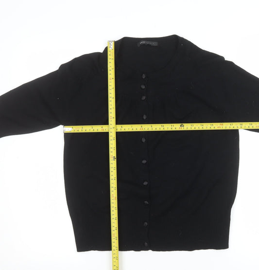Next Women Black Size 14 Cardigan 3/4 Sleeve Knit Jumper