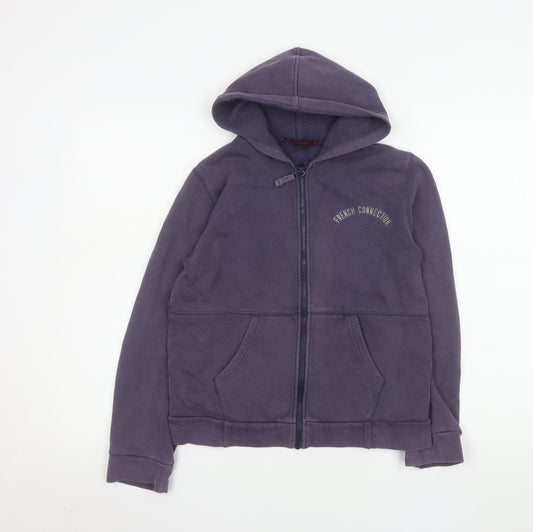 French Connection Girls Purple Hooded Full Zip Fleece Jacket Age 12
