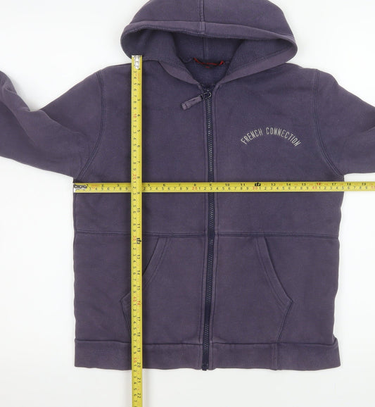 French Connection Girls Purple Hooded Full Zip Fleece Jacket Age 12