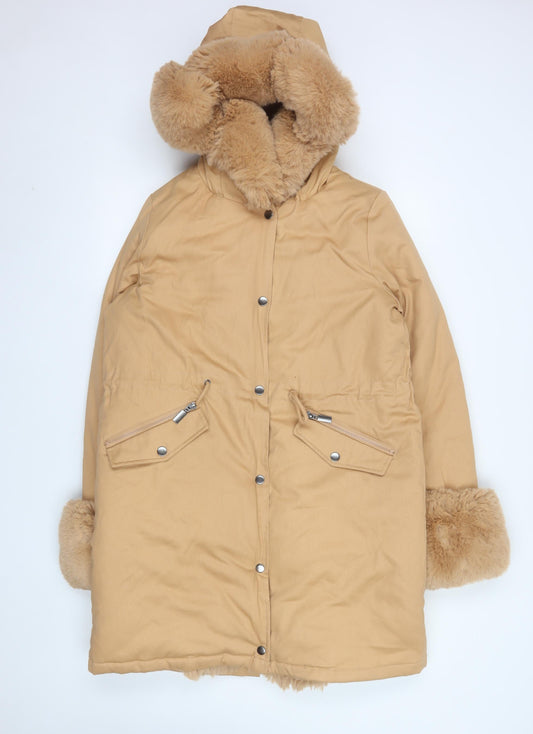 Womens UK Size M Boohoo Beige Parka Coat