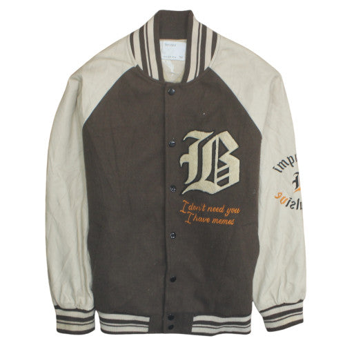 Womens UK Size 12 Bershka Brown Varsity Jacket