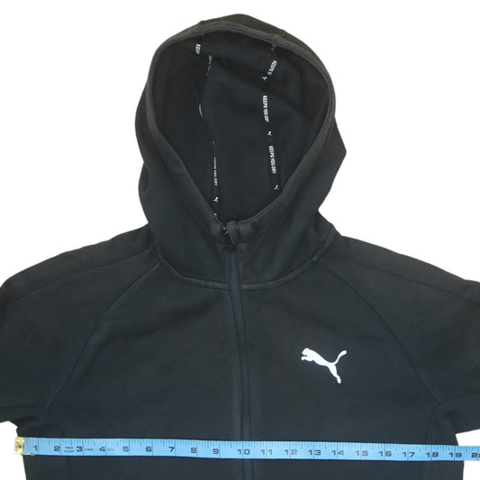 Puma Boys Black Full Zip Hoodie 15-16 Years Fleece Hooded Sweatshirt