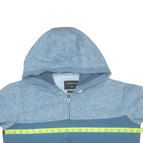 Mens UK Size L Quiksilver Blue Full Zip Hoodie