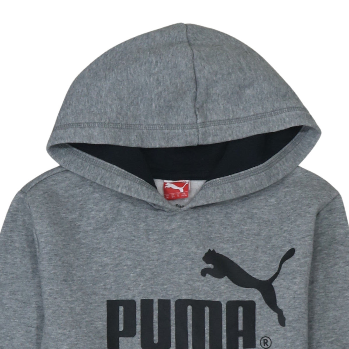 Additional view of Puma boys’ grey pullover hoodie, size 14, years cotton blend fleece sweatshirt