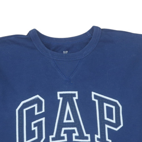 Additional view of Gap Kids girls’ blue pullover sweatshirt 12-13 years logo crew neck classic