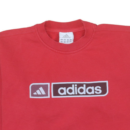 Additional view of adidas boys’ red pullover sweatshirt 11-12 years logo fleece crew neck