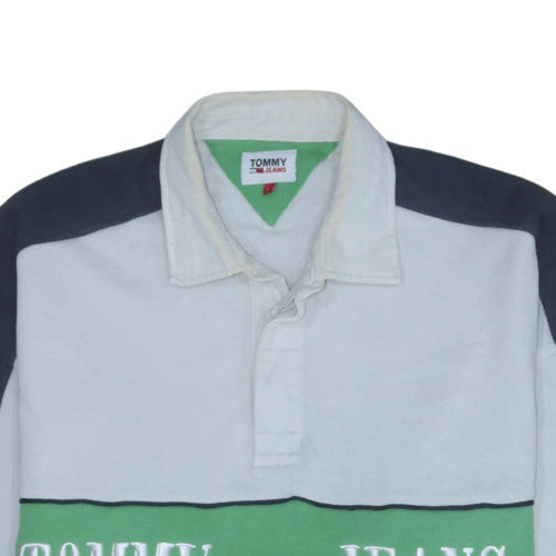 Mens UK Size L Tommy Jeans Multicoloured Henley Sweatshirt