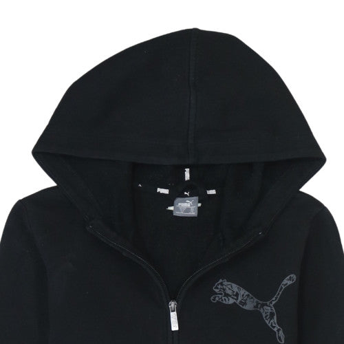 Additional view of Puma boys’ black full zip hoodie 13-14 years cotton blend casual sweatshirt