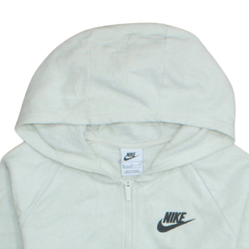 Additional view of Nike boys’ white full zip fleece hoodie xl logo print casual sweatshirt