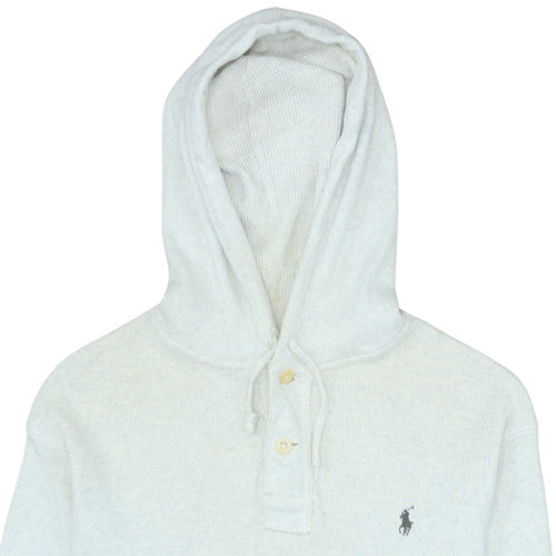 Mens UK Size M Ralph Lauren Ivory Henley Hoodie
