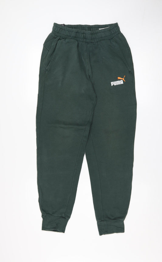 Additional front view of Puma Women Green Jogger Sweatpants Size Small Elastic Waist