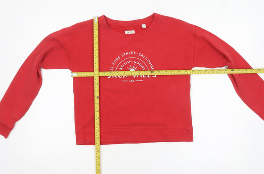Womens UK Size 8 Jack Wills Red Cropped T-Shirt