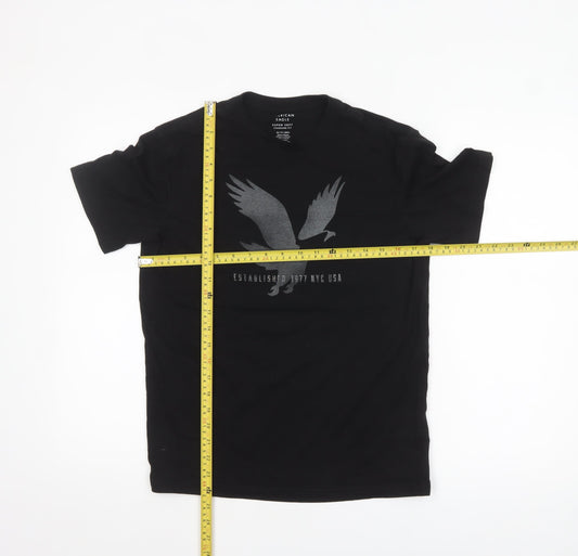 Mens UK Size XS American Eagle Black T-Shirt