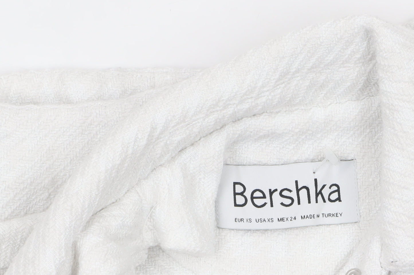 Womens UK Size XS Bershka White Basic Jacket