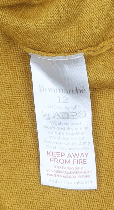 Womens UK Size 12 Bonmarché Yellow Pullover Jumper