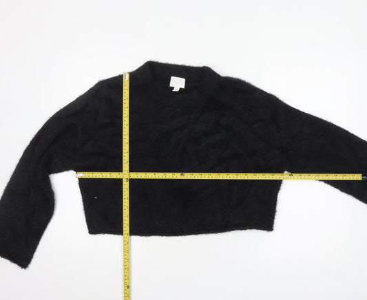 H&M Women's Black Mock Neck Long Sleeve Pullover Jumper Size 12
