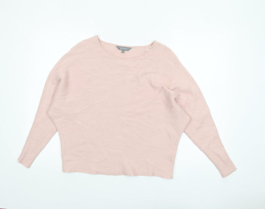 Principles Women Pink Knit Boat Neck Relaxed Fit Jumper Size L