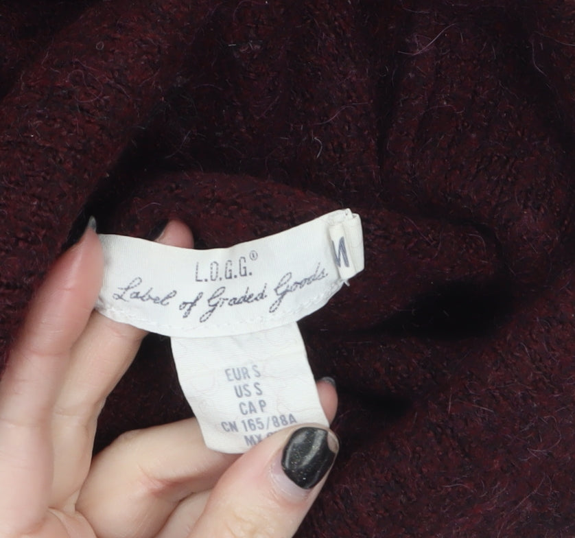 Additional view of L.O.G.G. women’s red roll neck knit jumper, size UK 10