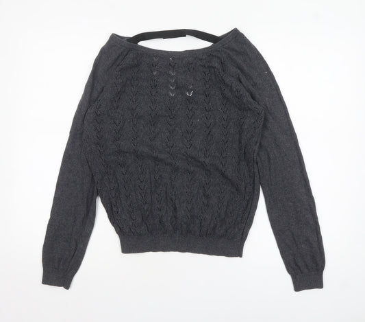 Womens UK Size 14 Mango Grey Pullover Jumper