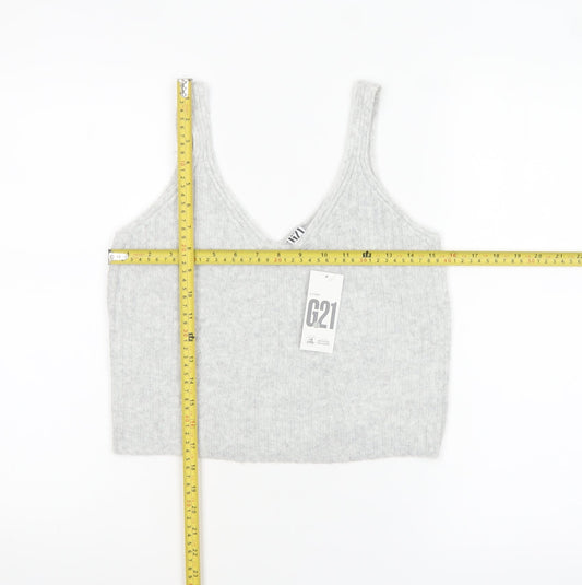 Womens UK Size L George Grey Cropped Tank