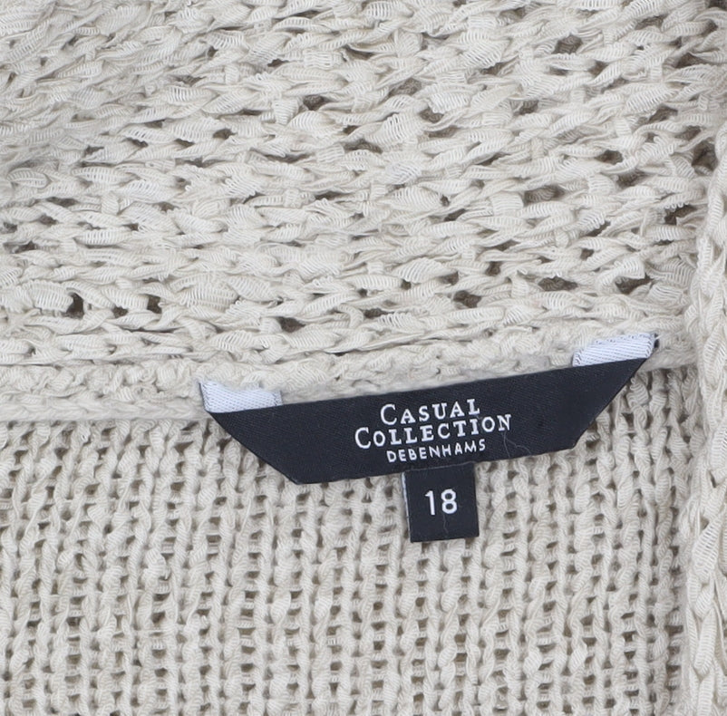 Womens UK Size 18 Debenhams Beige Cardigan Jumper
