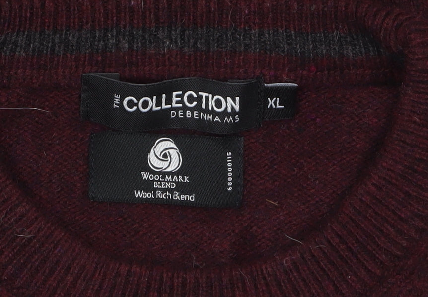 Mens UK Size XL Debenhams Red Pullover Jumper