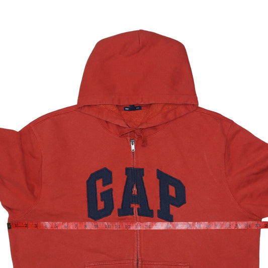 Mens UK Size XL Gap Red Full Zip Hoodie