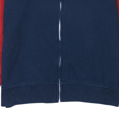 Additional view of Levi’s boys’ red blue white full zip hoodie, size 16, colourblock cotton blend