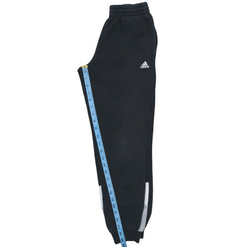 Adidas Boys Black Jogger Sweatpants 11-12 Years Colourblock Fleece